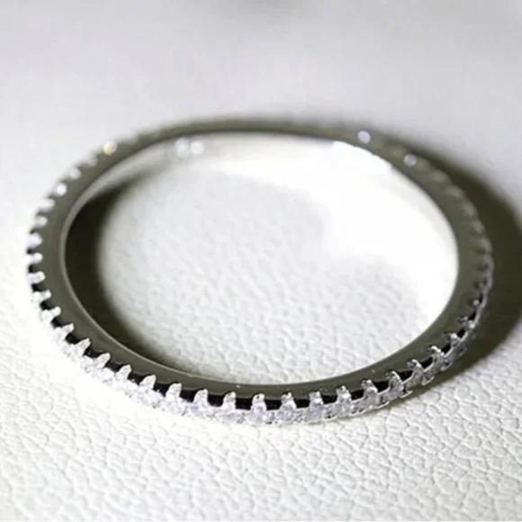 NEW FULL ETERNITY 925 STERLING SILVER DIAMOND RING, CUTE RING, SHINY RING. - Picture 5 of 5